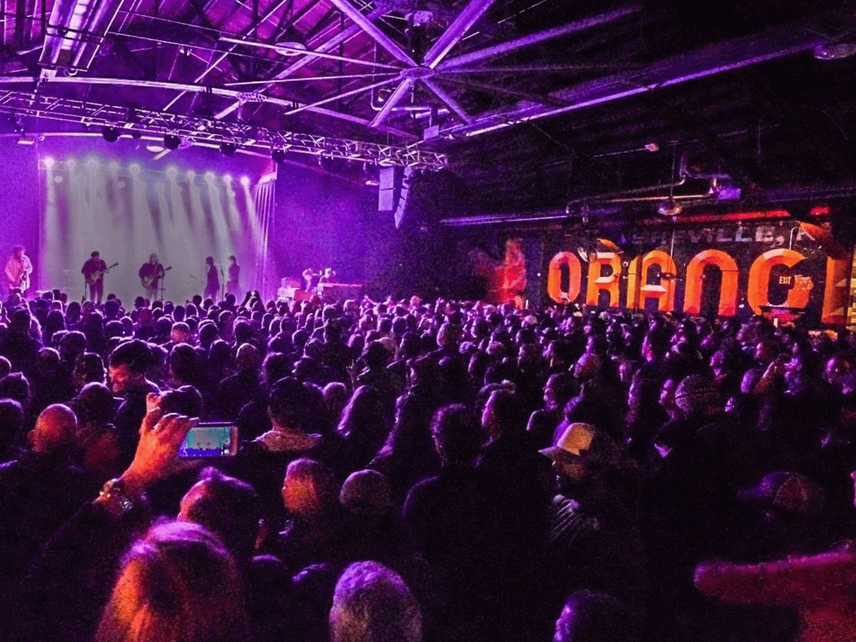 The Orange Peel concert hall full of audience memebers